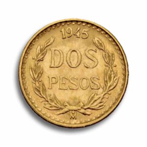 2 Pesos Mexiko Gold Vorderseite