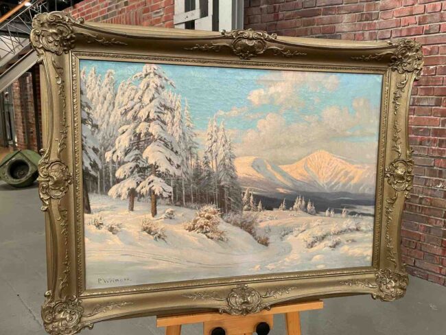 Gemälde mit Winterlandschaft